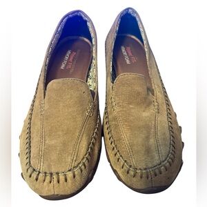 Skechers Suede Relaxed Fit Memory Foam Slip on shoes